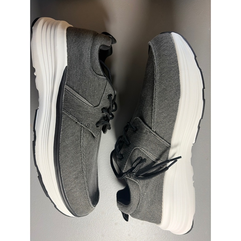 Orthocomfoot Walking Shoes Mens EU 45.5 Grey Canvas Orthopedic Comfort Sneakers